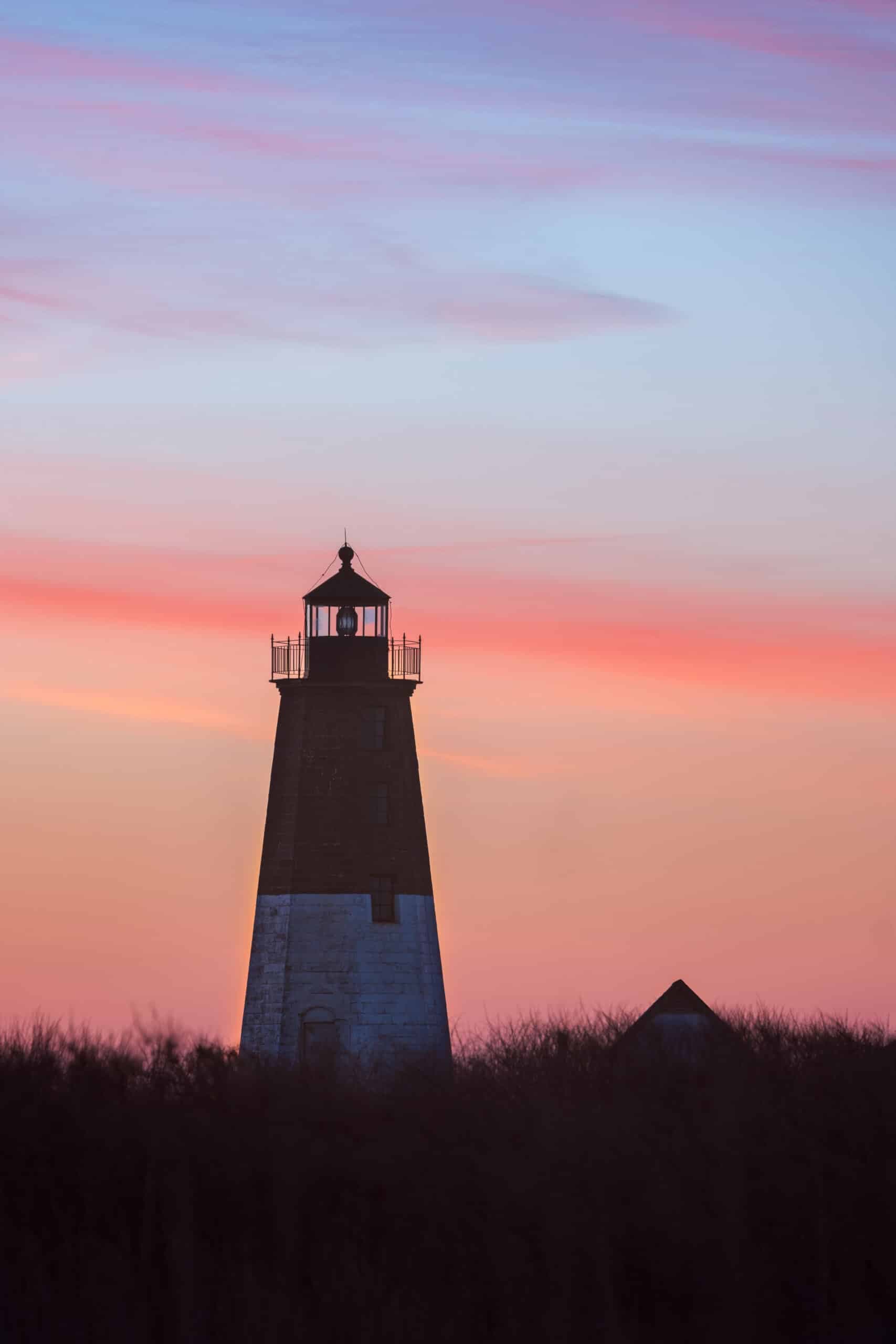Point Judith Lighthouse at dusk
